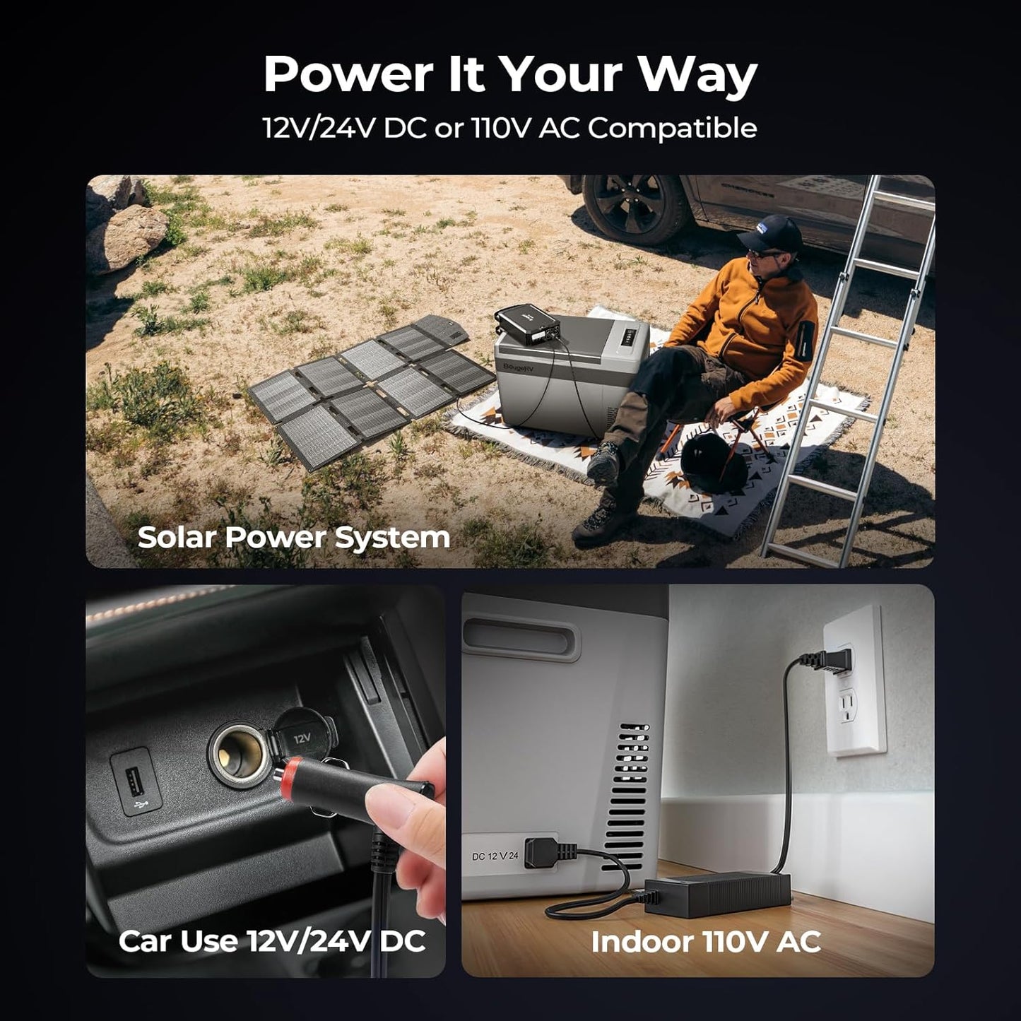 12 Volt Refrigerator 12V Car Fridge 30 Quart Portable Freezer Compressor Cooler 12/24V DC 110~240V AC for Truck Van RV SUV Boat Travel Camping Road Trips Tailgating -7℉~50℉